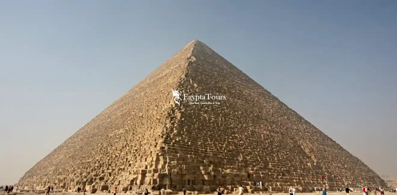 Giza Pyramids Complex 9 Pyramid-of-Khufu-Great-Pyramid-of-Giza-exterior-view-and-massive-limestone-blocks-EgyptaTours
