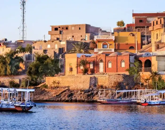 Colorful-Nubian-Village-Houses-Along-The-Nile-River-In-Aswan-EgyptaTours